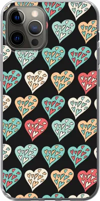 Produktbild von MuchoWow® Handyhülle Schutzhülle Hülle für Telefoonhoesje iPhone 12 Pro Mädchen - Herz - Herzen - Muster - Mädchen - Kinder - Mädchen Silikon Softcase Handy Hülle - Abdeckung
