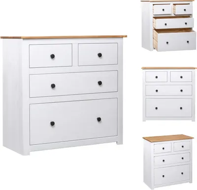 Produktbild von vidaXL Sideboard Weiß 80x40x83 cm Kiefernholz Panama -  Sideboards