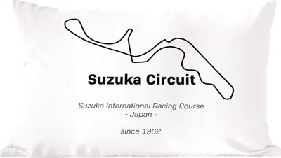Produktbild von MuchoWow® Zierkissen Sofakissen Wohnzimmer Dekokissen 50x30 cm Formel 1 - Suzuka - Rennstrecke - Wohnzimmerdekoration - Polster mit Photo