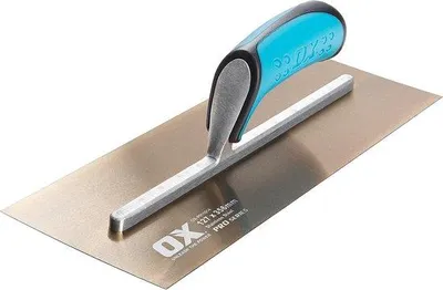 Imagen del producto de Unyqoos® - Espátula de yeso de acero inoxidable resistente, con mango de aluminio y empuñadura DURAGRIP, para alisar, raspar y aplicar masilla, disponible en varios colores, 127 x 356 mm