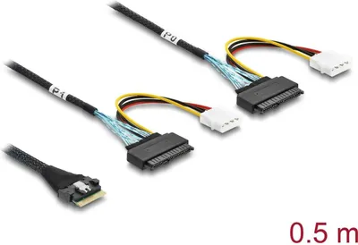 Image de PCIe 4.0 Slim SAS SFF-8654 vers 2x U.2