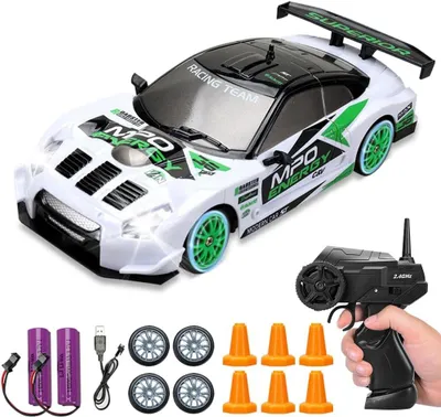 Zdjęcie produktu dla Samochód RC do driftu, 2,4 GHz, zdalnie sterowany, prędkość 30 km/h, 4WD, mini samochód do driftu z diodami LED, zdalnie sterowany samochód do driftu dla dzieci i chłopców