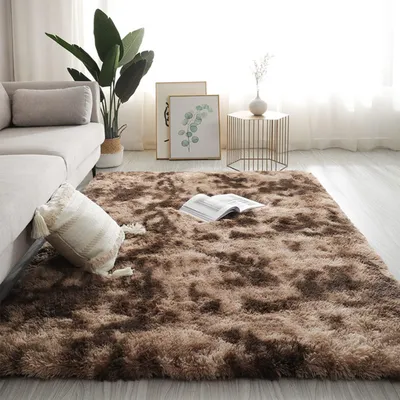 Produktbild von Teppich Wohnzimmer Waschbar Shaggy Flauschig Anti-Rutsch Khaki 200 x 300 cm
