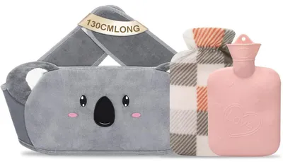 Produktbild von Wärmflaschengürtel 1L 130cm Koala Rosa Gummi mit Plüschbezug für Nacken Schulter Rücken Taille Beine