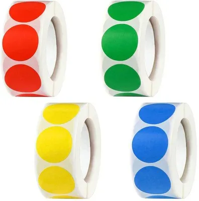 Obrázok produktu pre Samolepky na označovanie, 2000 kusov, farebné bodky.