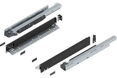 Produktbild von BLUM LEGRABOX pure SET Höhe N, BLUMOTION S, 70kg, NL 500, Carbonschwarz