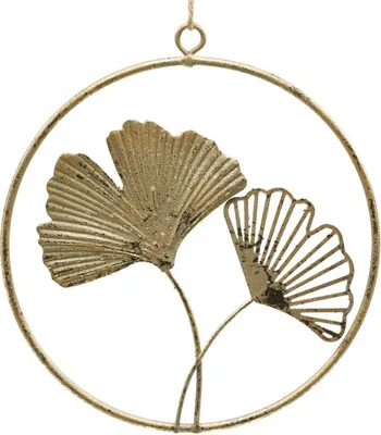 Produktbild von Filigrane Ginkgo Wanddeko Metall mit Vintage-Charme, 3 Stück
