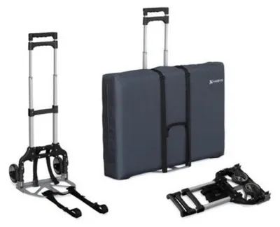 Produktbild von Habys Aluminium Transportwagen für Massageliegen Massagetisch Massagebank, Rollwagen, Handkarre, Transporthilfe, klappbar, Sackkarre, verstellbar