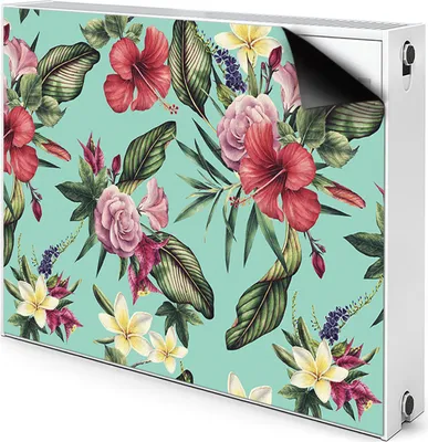 Produktbild von Magnet Radiator Magnet Mat Heizkörperverkleidung Heizkörper-Abdeckung Heizung 80x60 cm  - Blätter und Blumen