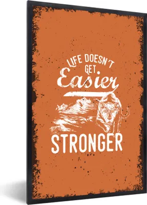 Produktbild von MuchoWow® MuchoWow® Gerahmtes Poster Jahrgang - Tiger - Orange 60x90 cm - Poster mit zchwarzem Bilderrahmen - Kunst