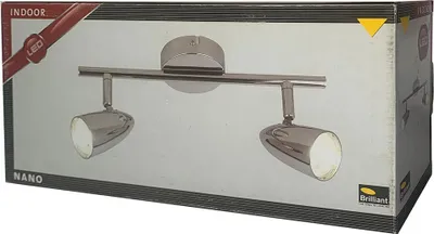 Produktbild von Briliant LED Wand- & Deckenleuchte Nano Chrom 2 x 4W 700lm Neutralweiß 4000K schwenkbar