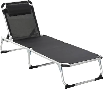 Produktbild von Sonnenliege Faltbar Kopfkissen Liegestuhl 4-stufig Verstellbar 120 kg