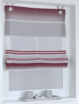 Produktbild von Raffrollo Ösenrollo Modern Jamaica Querstreifen ca. 60 x 130 cm, aubergine