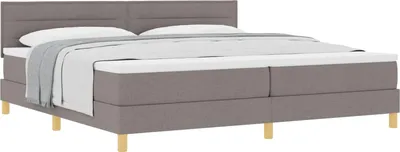 Immagine prodotto di Letto boxspring con cuscini e testiera VidaXL, color taupe, 200 x 200 cm, tessuto