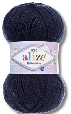 Productafbeelding van Alize 1x 100g Baby Wol, effen kleur, geschikt voor breien en haken (Marineblauw - 58)