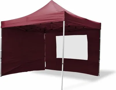 Obrázek produktu pro Zahradní párty stan nůžkový PROFI 3x3 m vínový + 4 boční stěny