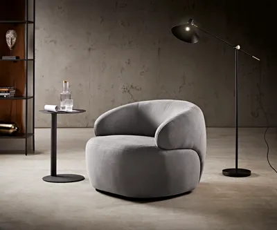 Produktbild von DELIFE Loungesessel Nova 88x88 cm Mikrofaser Grau