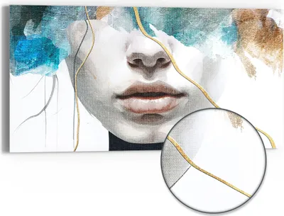 Produktbild von DEQORI Hybrid Leinwand Bild 60x30 cm 'Gefühlswirbel' Wandbild Glas flach modern