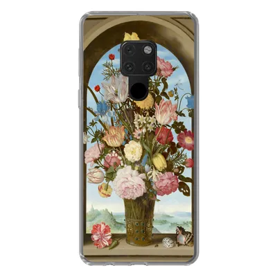 Produktbild von MuchoWow® Handyhülle Schutzhülle Hülle für Huawei P40 Lite Vase mit Blumen in einem Fenster - Gemälde von Ambrosius Bosschaert dem Älteren Silikon Softcase Handy Hülle - Handy