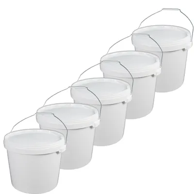 Produktbild von Eimer Deckel lebensmittelecht 20 L Liter leer weiß Henkel Metall Set 10 Stück