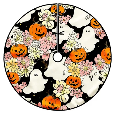 Produktbild von Kürbisbaumrock für Halloween, festliche Dekoration in Schwarz, 152,4 cm