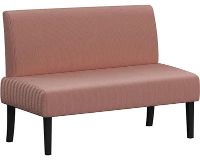 Zdjęcie produktu dla Sofa dwuosobowa - Ławka lounge - Sztruks - Różowa - 109,5 x 48,5 cm - Bez podłokietników