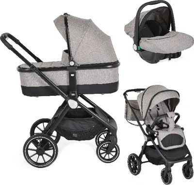Produktbild von Cangaroo Kombikinderwagen 3 in 1 Christiano Babywanne Babyschale klappbar Tasche beige
