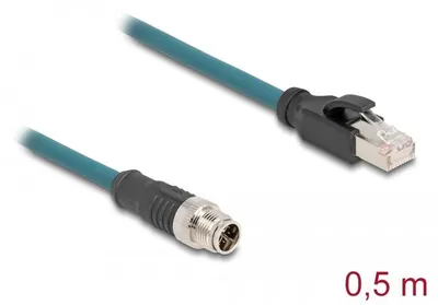 Image de Delock 60077 DELOCK M12 Adapterkabel X-kodiert 8 Pin ST zu RJ45,ST 50 cm