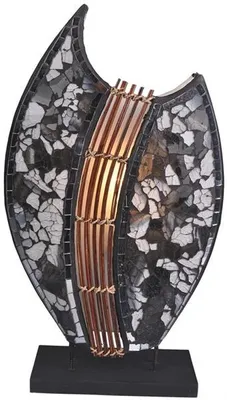 Produktbild von Deko-Leuchte PIA oval, Natur-Material, Höhe ca. 30 cm, Stimmungsleuchte
