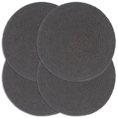 Produktbild von Möbel Tischsets 4 Stk. Dunkelgrau 38 cm Rund Baumwolle  - Tischsets 133846