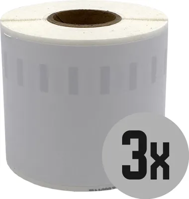Produktbild von DULA Etiketten - Kompatibel mit Dymo Compatible labels - Weiß - 99014 - S0722430 - Verzend- en naambadge etiketten - 3 rollen - 101 x 54 mm - 220 labels per rol - Removable