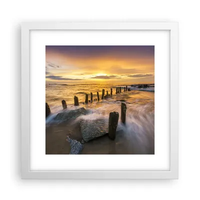 Produktbild von Gerahmtes Poster - Weißer Rahmen - baltisch meer Mole Landschaft - 30x30 cm - Wand Bild - Wanddeko - Wandbilder - Wandposter - Bilderrahmen - Bilder - Kunstdruck - Wandbild - P2WAC30x30-3092