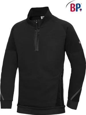 Produktbild von BP® Sweatshirt-Troyer für Herren - schwarz - 3XL