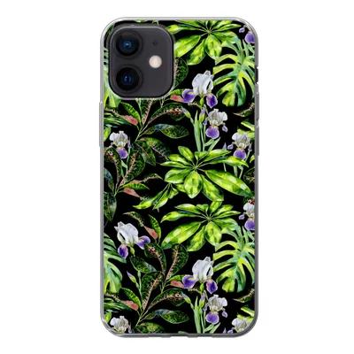 Produktbild von MuchoWow® Handyhülle Schutzhülle Hülle für iPhone 12 Blume - Blätter - Muster Silikon Softcase Handy Hülle - Schutzhülle
