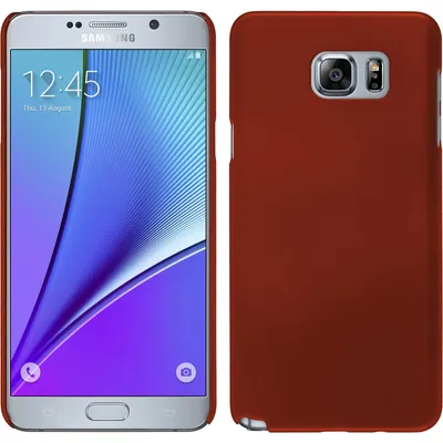 Produktbild von PhoneNatic Case kompatibel mit Samsung Galaxy Note 5 - Hülle rot gummiert Hard-case + 2 Schutzfolien