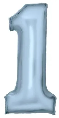 Zdjęcie produktu dla Balon foliowy cyfra 1 pastelowa niebieska 86cm - Amscan