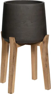 Produktbild von Schwarze Holz-Pflanzkübel M (23cm Durchmesser)