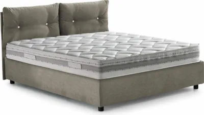 Produktbild von Quadratisches und halbes Bett Angelica, Containerbett mit Stoffbespannung, 100%  Italy, Frontöffnung, inklusive Matratze Cm 120x190, Turteltaube