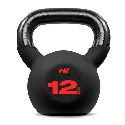 Obrázek produktu pro Hop-Sport litinová kettlebell s neoprenovým potahem, kettlebell 12 kg pro silový trénink