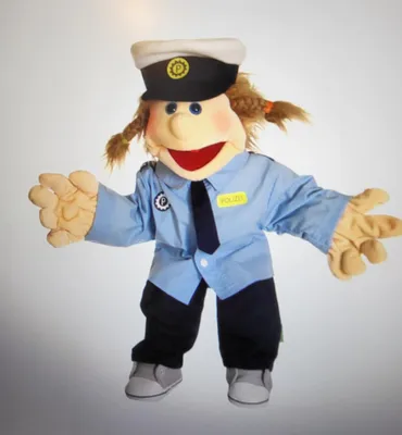 Immagine prodotto di Pupazzi viventi abbigliamento da polizia 3 pezzi W858 65 cm