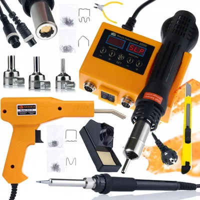Produktbild von Rosfix 2-in-1 Lötstation (Heißluft und 900M) Rosfix Orange Husky OH660 Elektrische S-Serie + Rosfix Kunststoffhefter im Koffer + 200 Heftklammern