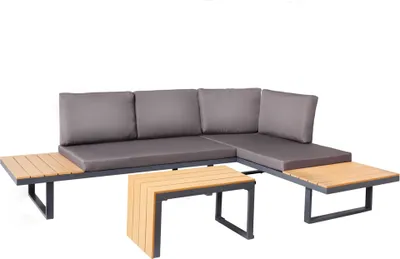 Produktbild von riess-ambiente Wetterfestes Gartenmöbel Set IBIZA MODULAR LOUNGE 250cm anthrazit Aluminium inkl. Sitzpolster Gartenlounge Sitzgruppe Balkonmöbel