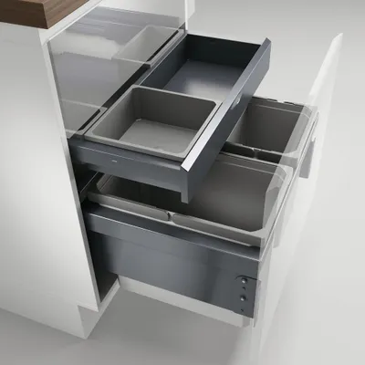 Produktbild von Naber, Cox® Base 1T 600-3 mit Base-Board. Abfallsammler, hellgrau, Höhe 460 mm - Mülleimer