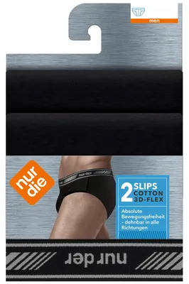 Produktbild von NUR DER Slip 3D-Flex Classic 2er Pack - schwarz - Größe 5 | M | 50