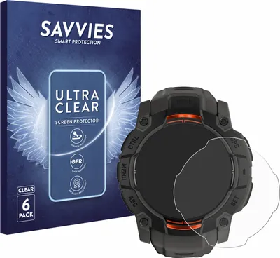 Produktbild von 6x Für Garmin Instinct 3 Solar (45 mm) Schutzfolie Savvies Displayschutz Display Schutz Folie Klar Transparent