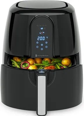 Produktbild von KitchenBrothers Heißluftfritteuse XXL 7,2L - Airfryer XL 1890W - 80°C bis 200°C - Schwarz