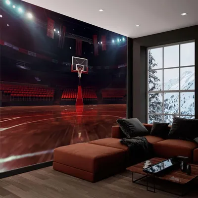 Image de Papier peint avec des cercles de basket et effet 3D