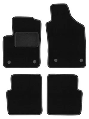 Obrázok produktu pre Velúrové autokoberce pre: Fiat 500 FL 2013-2019 (hatchback) – sada 4 ks, čierne, na mieru – Wielganizator LUX