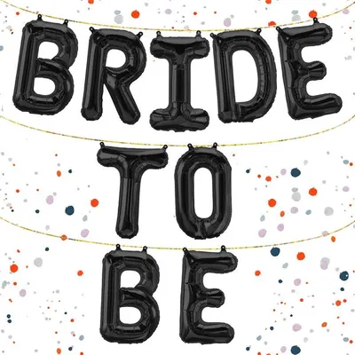 Produktbild von Folienballon Schriftzug Bride to be, Schwarz, ca. 40 cm für Luftbefüllung