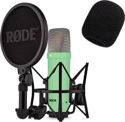Zdjęcie produktu dla Zielony mikrofon Rode NT1 Signature Green z osłoną przeciwpodmuchową